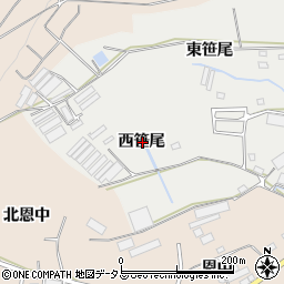 愛知県田原市田原町西笹尾周辺の地図