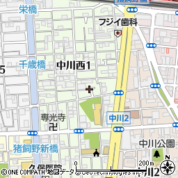 大阪府大阪市生野区中川西1丁目15周辺の地図