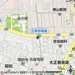 セブンイレブン大阪三泉市場通店周辺の地図
