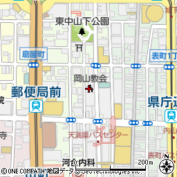 岡山教会周辺の地図