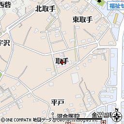 愛知県田原市加治町取手周辺の地図