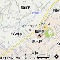 愛知県田原市田原町上八軒家24-4周辺の地図