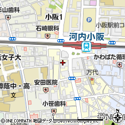プラネット小阪周辺の地図