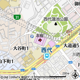 兵庫県立文化体育館周辺の地図