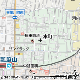 大阪府東大阪市本町周辺の地図