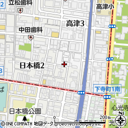 大阪府大阪市中央区高津3丁目12-14周辺の地図