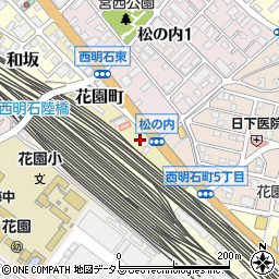 兵庫県明石市花園町周辺の地図