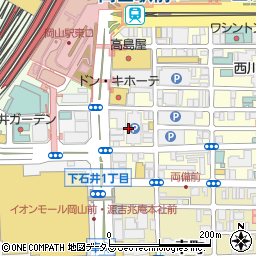 岡山県岡山市北区錦町1周辺の地図