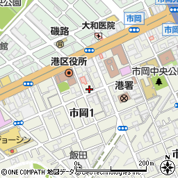 カギの１１０番救急車市岡・天保山・大阪港・弁天周辺の地図