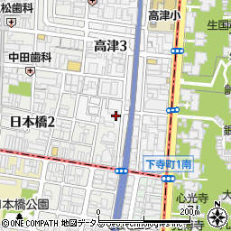 大阪府大阪市中央区高津3丁目12-4周辺の地図