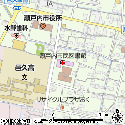 瀬戸内市民図書館（もみわ広場）周辺の地図