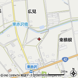 愛知県豊橋市東赤沢町東横根周辺の地図