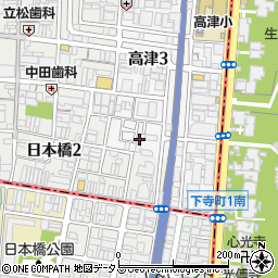 大阪府大阪市中央区高津3丁目12-27周辺の地図