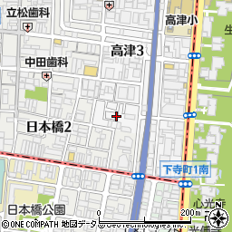大阪府大阪市中央区高津3丁目12周辺の地図