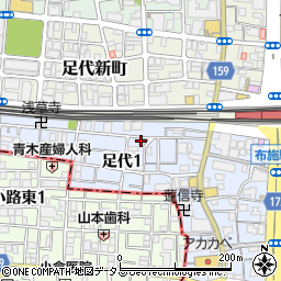 東大阪足代郵便局 ＡＴＭ周辺の地図
