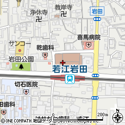 河内警察署岩田交番周辺の地図