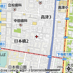 大阪府大阪市中央区高津3丁目12-20周辺の地図