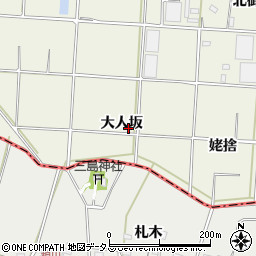 愛知県豊橋市杉山町（大人坂）周辺の地図