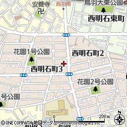兵庫県明石市西明石町周辺の地図