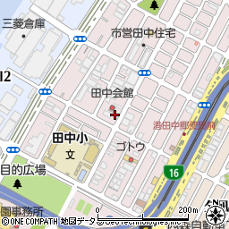 田中会館周辺の地図