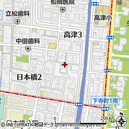 大阪府大阪市中央区高津3丁目12-26周辺の地図