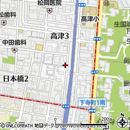 大阪府大阪市中央区高津3丁目11-5周辺の地図