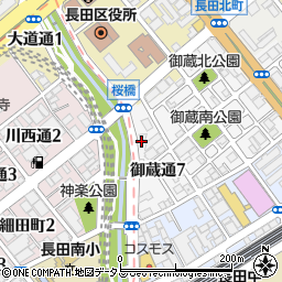 兵庫県神戸市長田区御蔵通7丁目30周辺の地図