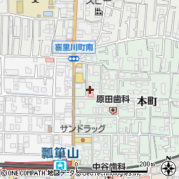 大阪府東大阪市本町5-18周辺の地図