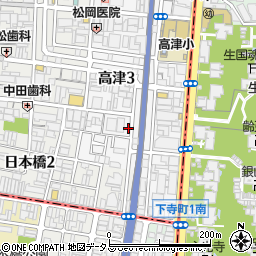 大阪府大阪市中央区高津3丁目11-3周辺の地図