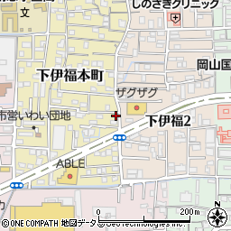 岡山県岡山市北区下伊福本町3-44周辺の地図