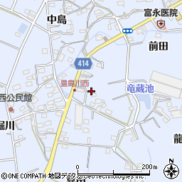 愛知県田原市豊島町川東14周辺の地図