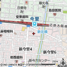大阪市立　近鉄今里駅有料自転車駐車場周辺の地図