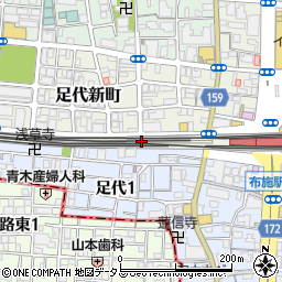 大阪府東大阪市足代新町1周辺の地図