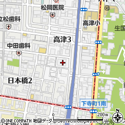 大阪府大阪市中央区高津3丁目11周辺の地図