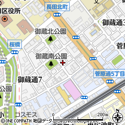 兵庫県神戸市長田区御蔵通5丁目203周辺の地図