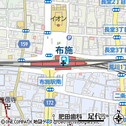 ファミリーマート近鉄布施駅３階大阪線ホーム店周辺の地図