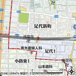 大阪府東大阪市足代新町18-31周辺の地図