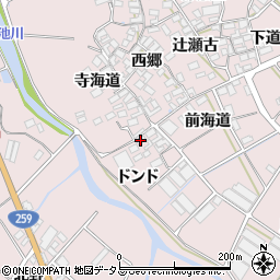 愛知県田原市野田町ドンド周辺の地図