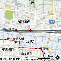 大阪府東大阪市足代新町1-35周辺の地図