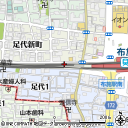 大阪府東大阪市足代新町1-47周辺の地図