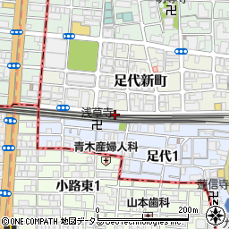 大阪府東大阪市足代新町18-28周辺の地図