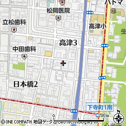 大阪府大阪市中央区高津3丁目11-12周辺の地図