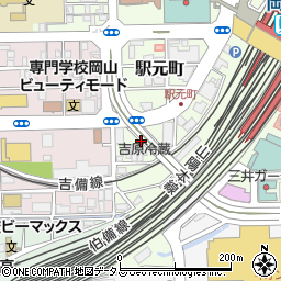 岡山市営　岡山駅西口・地下自転車駐車場周辺の地図