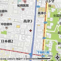 大阪府大阪市中央区高津3丁目11-1周辺の地図