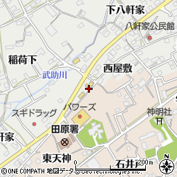 愛知県田原市田原町上八軒家3周辺の地図
