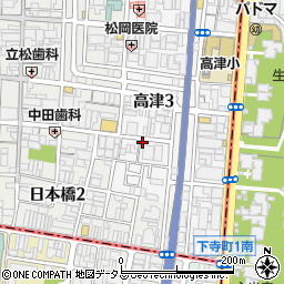 大阪府大阪市中央区高津3丁目11-14周辺の地図