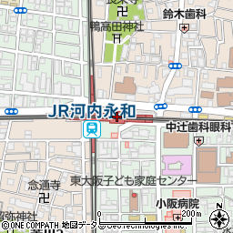 大阪府東大阪市周辺の地図