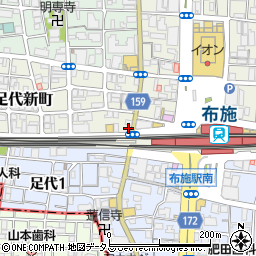 大阪府東大阪市足代新町2-19周辺の地図