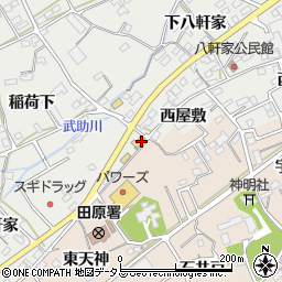 愛知県田原市田原町上八軒家2-8周辺の地図