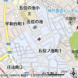 兵庫県神戸市長田区五位ノ池町周辺の地図